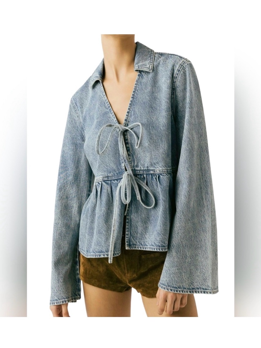 Blank NYC Denim Tie-Front Top